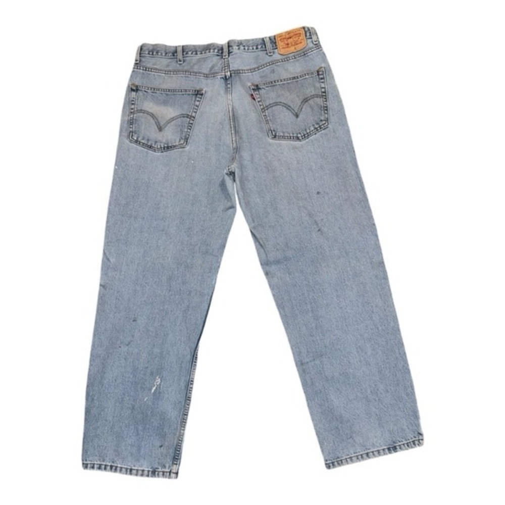 Y2k Levis 550 light wash distressed painted size 40x30